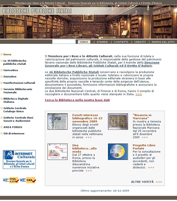 Sito biblioteche nazionali